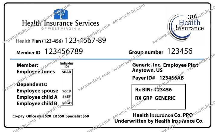 West Virginia health insurance card